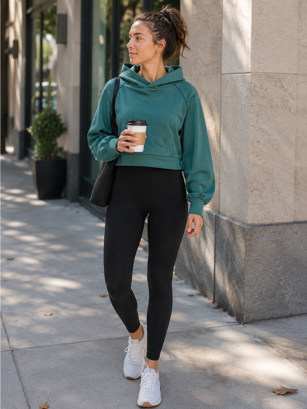 Lululemon Cropped Hoodie Womens 2 Teal Green Softstreme Pullover NWOT